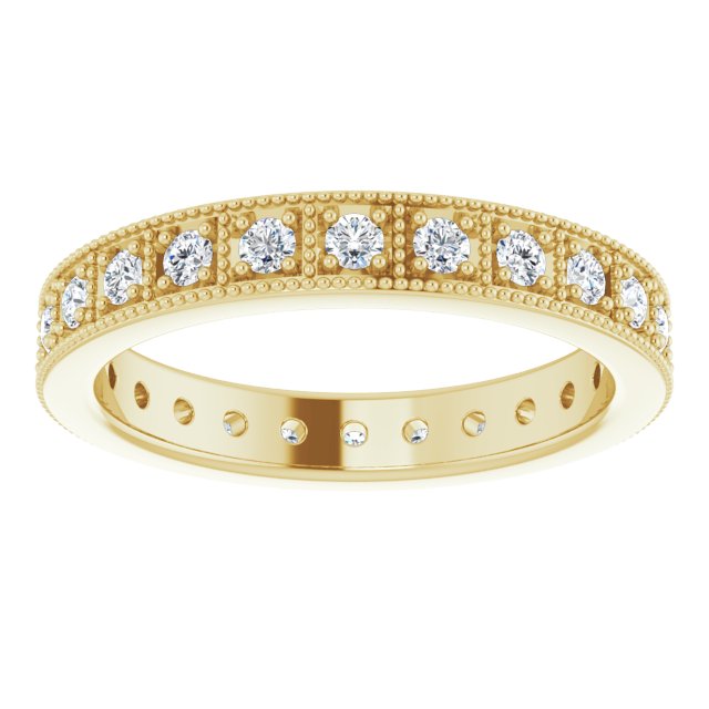 0.50 ct. Round Diamond Milgrain Accent Eternity Band-VIRABYANI